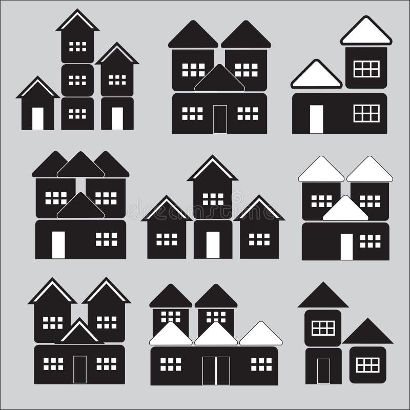 House icons set stock vector. Illustration of house, shape - 54716026