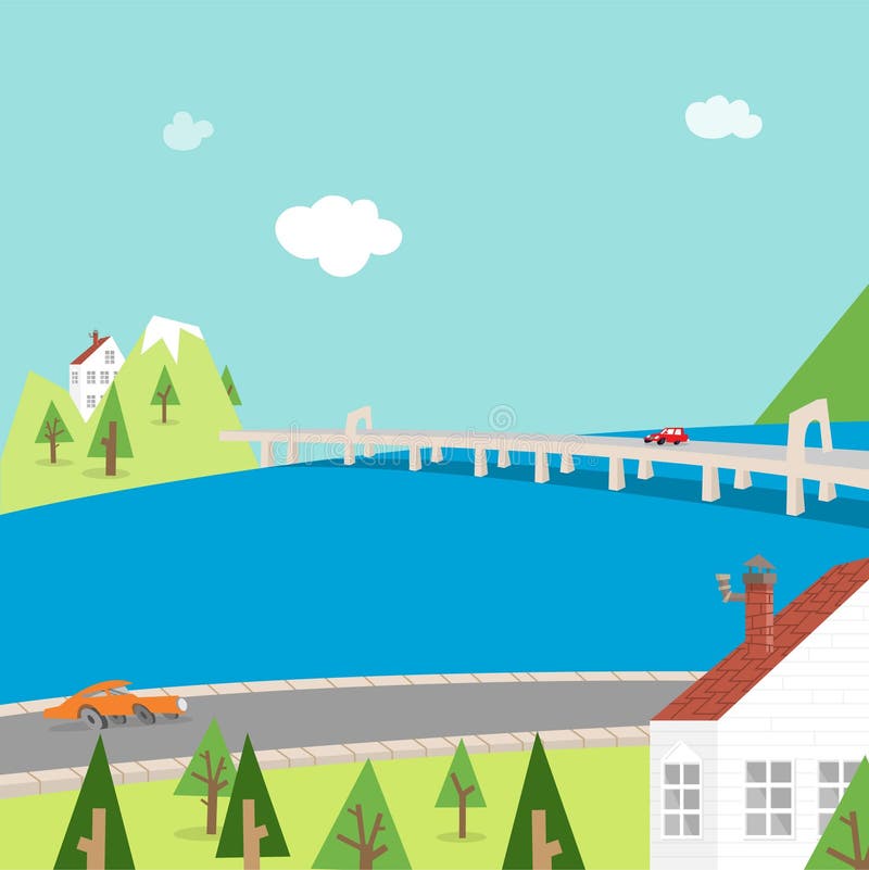 House and landscape a stock vector. Illustration of pastoral - 38966971