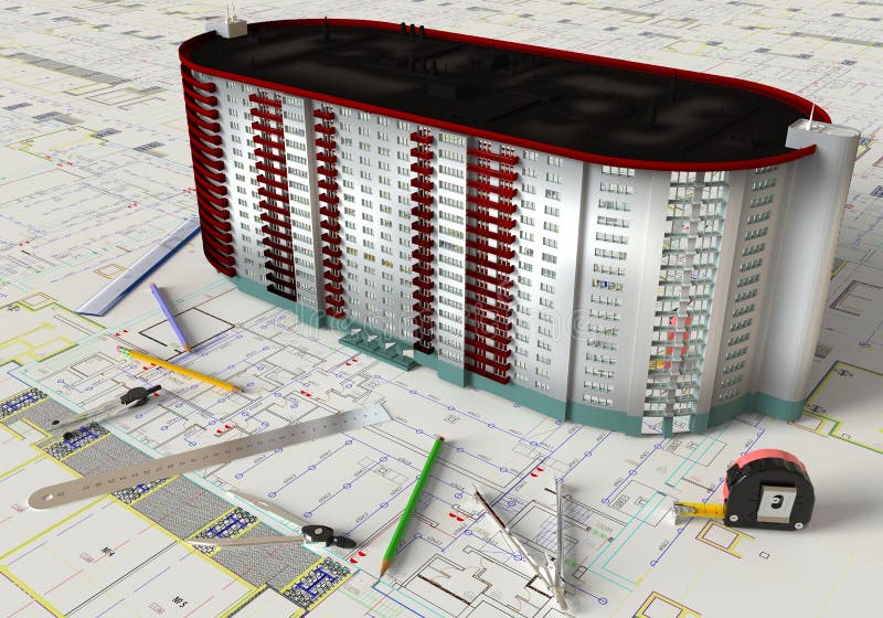 House Layout And Architectural Drawings royalty free stock images