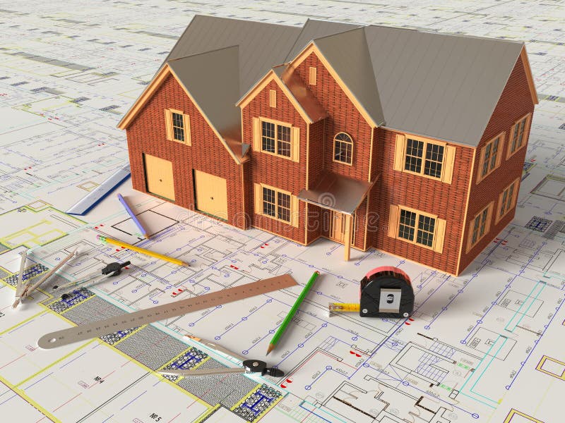 House Layout And Architectural Drawings royalty free stock images