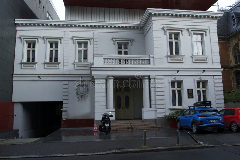 In this house lived the mathematician Spiru Haret, Gheorghe Manu Street, Bucharest City, Romania - 23 April 2023 stock photos In this house lived the mathematician Spiru Haret, Gheorghe Manu Street, Bucharest City, Romania - 23 April 2023 stock photos