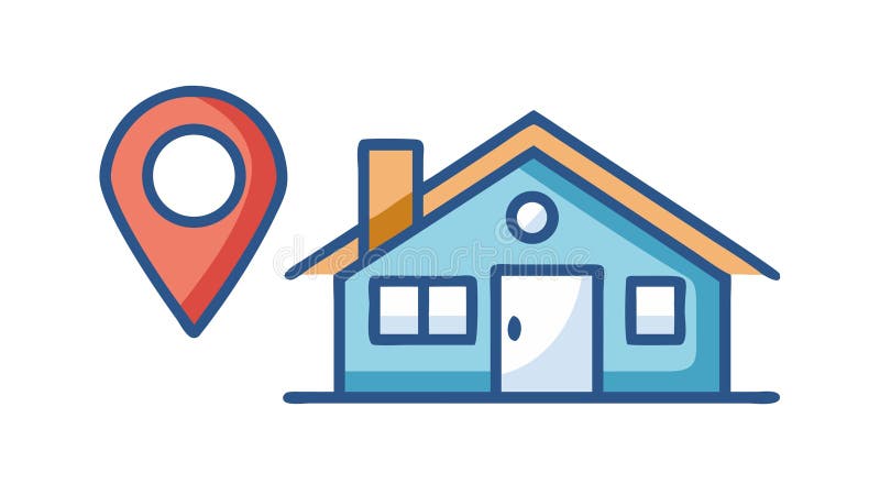 House Location Pin Icon, Property Address Finder, vector design Generative AI royalty free illustration