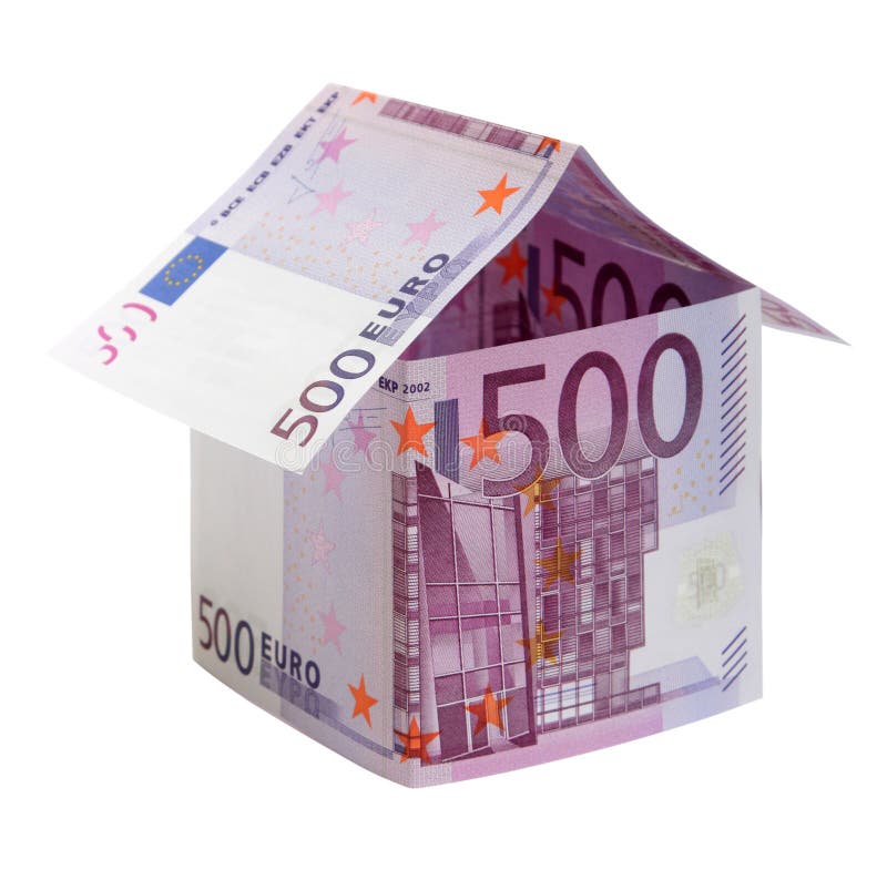 The house made of 500 Euro banknotes