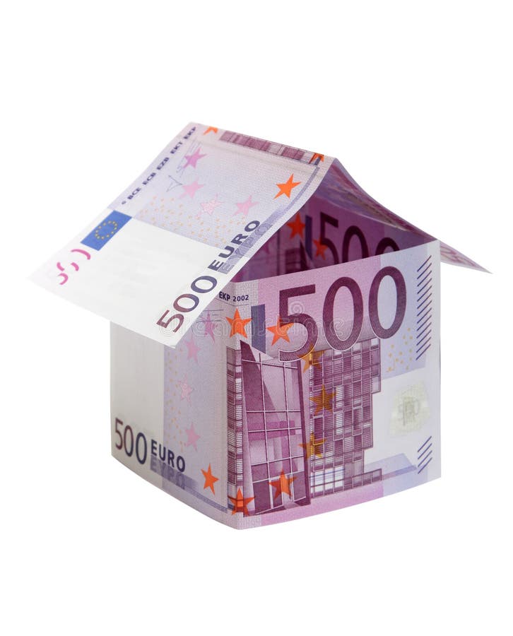 The house made of 500 Euro banknotes