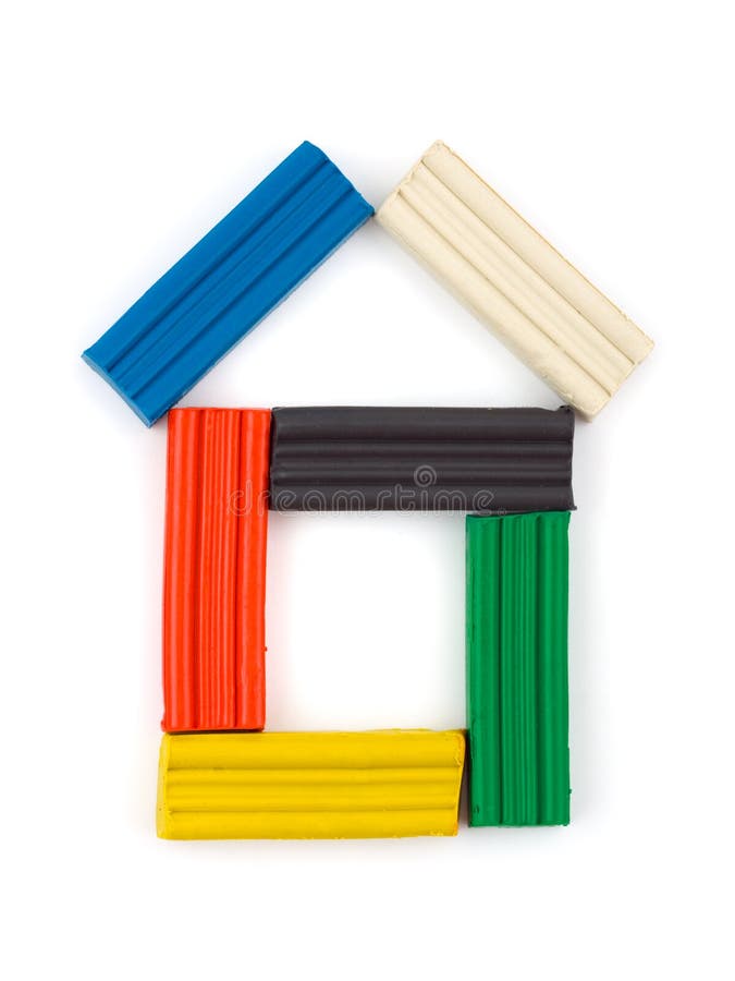 House made of multicolored playdough royalty free stock photography