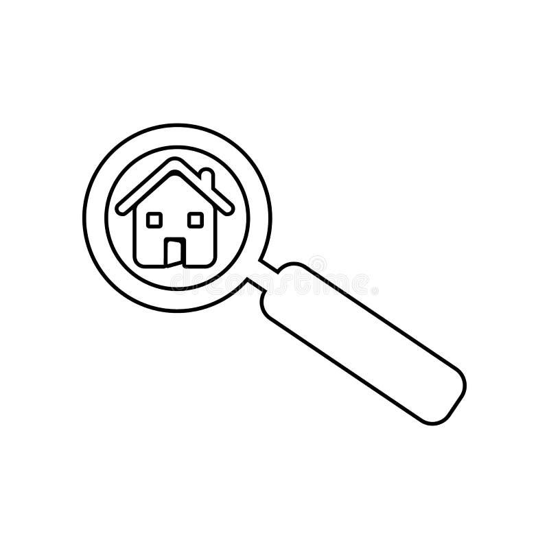 House in a magnifier icon. Element of zoo for mobile concept and web apps icon. Outline, thin line icon for website design and vector illustration