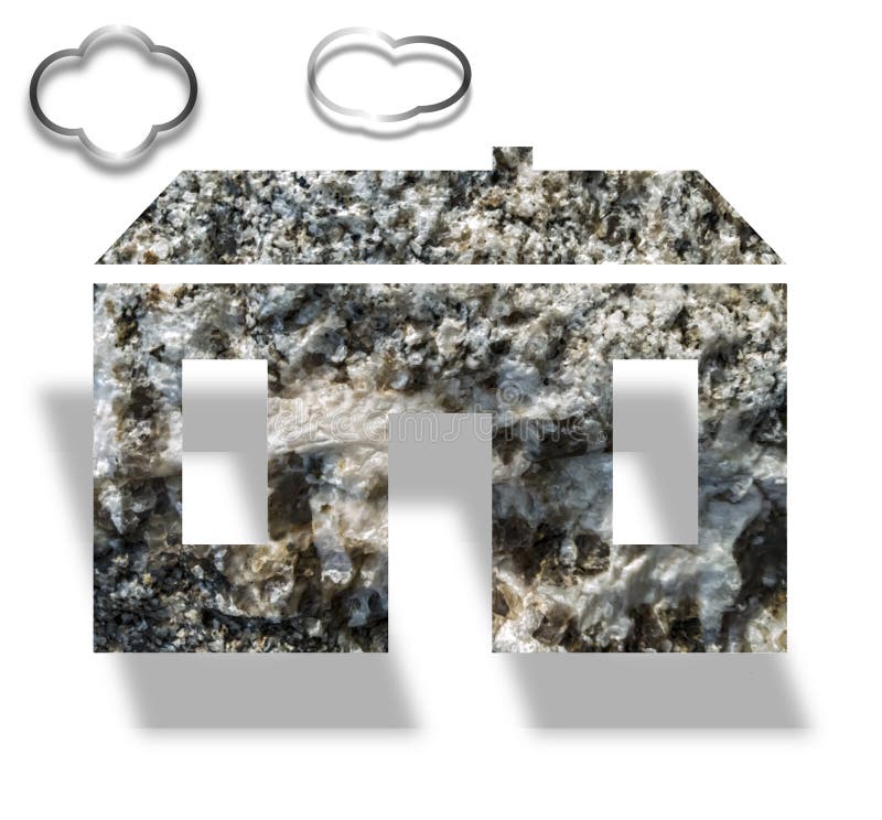 House Model. Natural Granite.House Outlines with Natural Granite