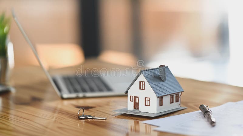 House Model on Sale Keys on the Rental Agreement or the Buy Home Contracts  with the Estate Property Background. Stock Image - Image of agreement,  sell: 167944153