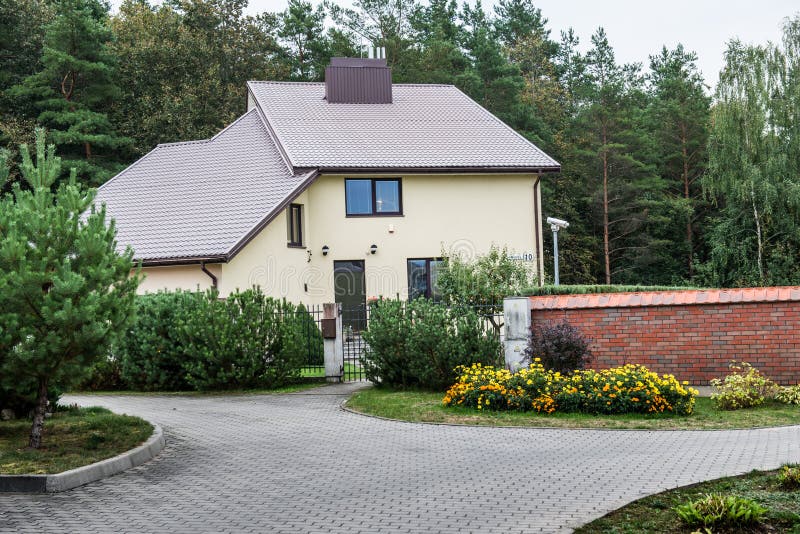 House near forest stock image. Image of nature, home 44443637