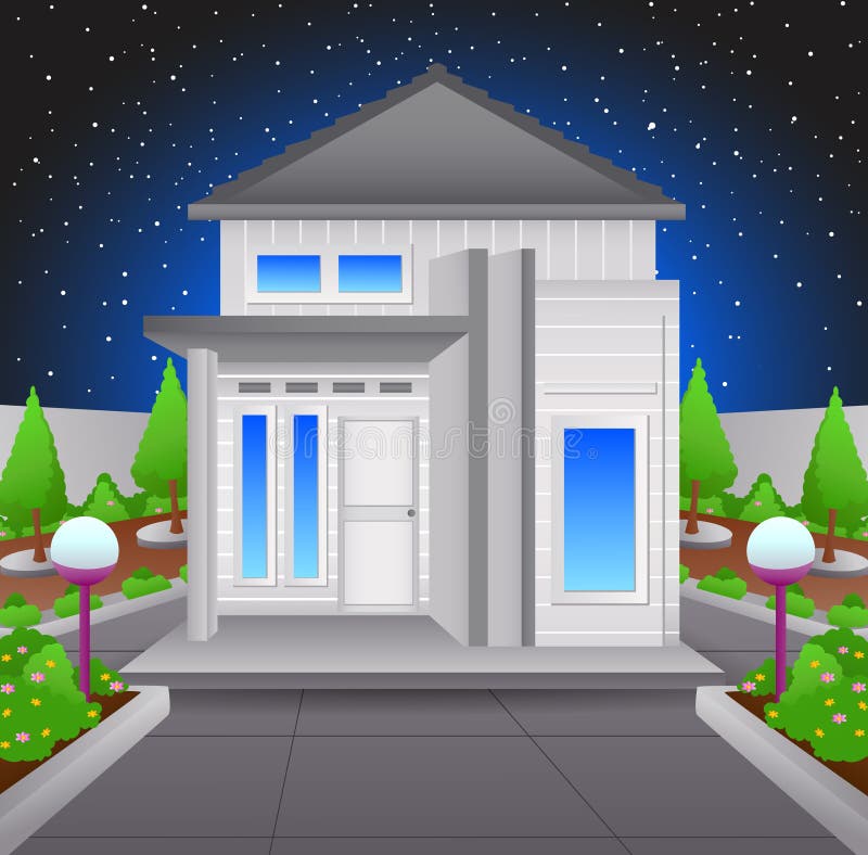 Sweet house at night stock vector. Illustration of concepts 28491766