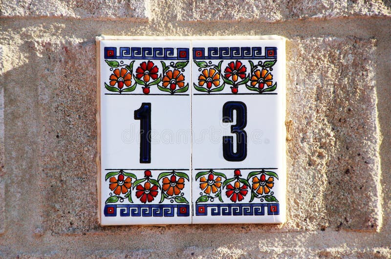 House Number 13 in Tiles