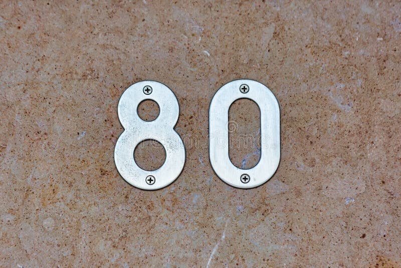 House Number 80 on a Marble Wall Stock Image Image of property