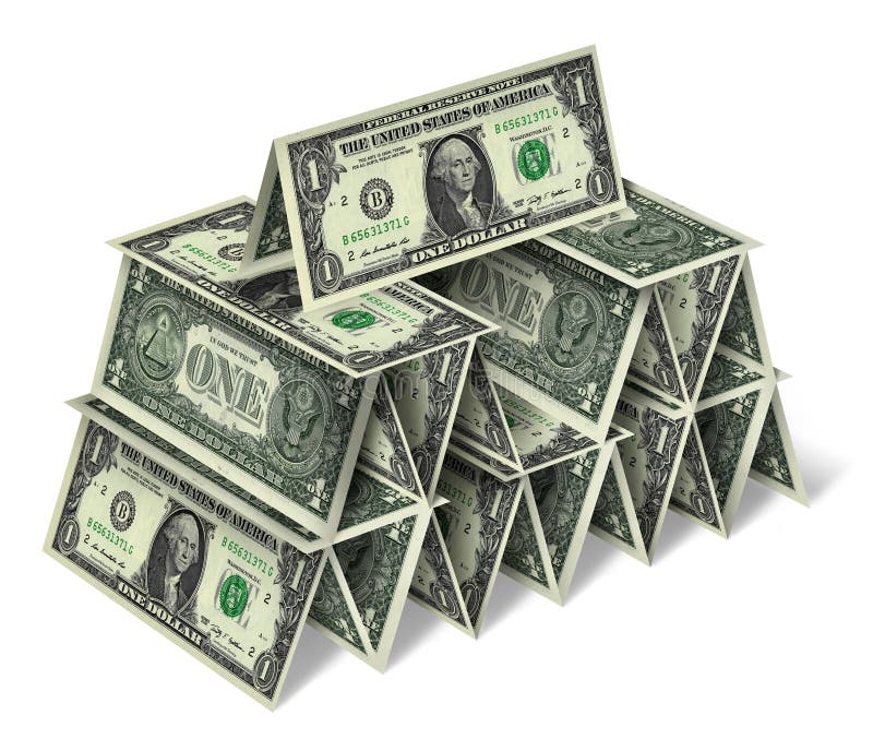 House of one dollar bills stock image. Image of loan 35709199