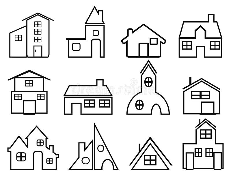 Drawing Outlines House  House With Tree Outline Transparent PNG  550x386   Free Download on NicePNG