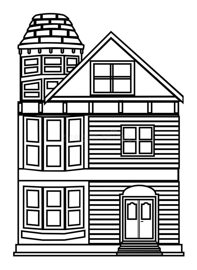 House outline stock vector Illustration of white 