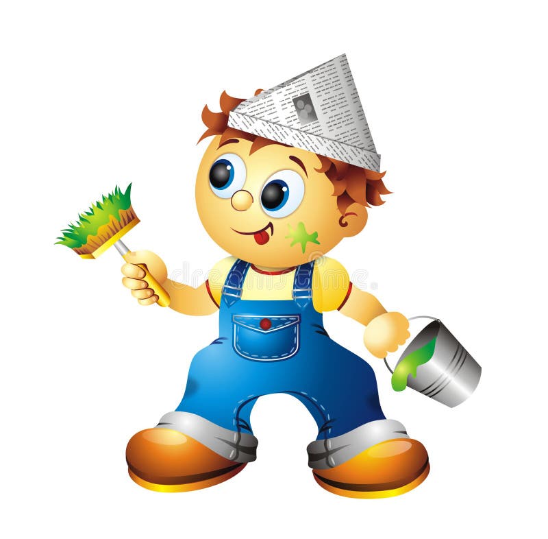 Smiley painter stock vector. Illustration of profession 14279637