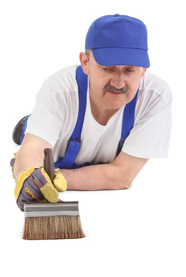 House Painter is Painting Floor Stock Image Image of renew, house 29997699