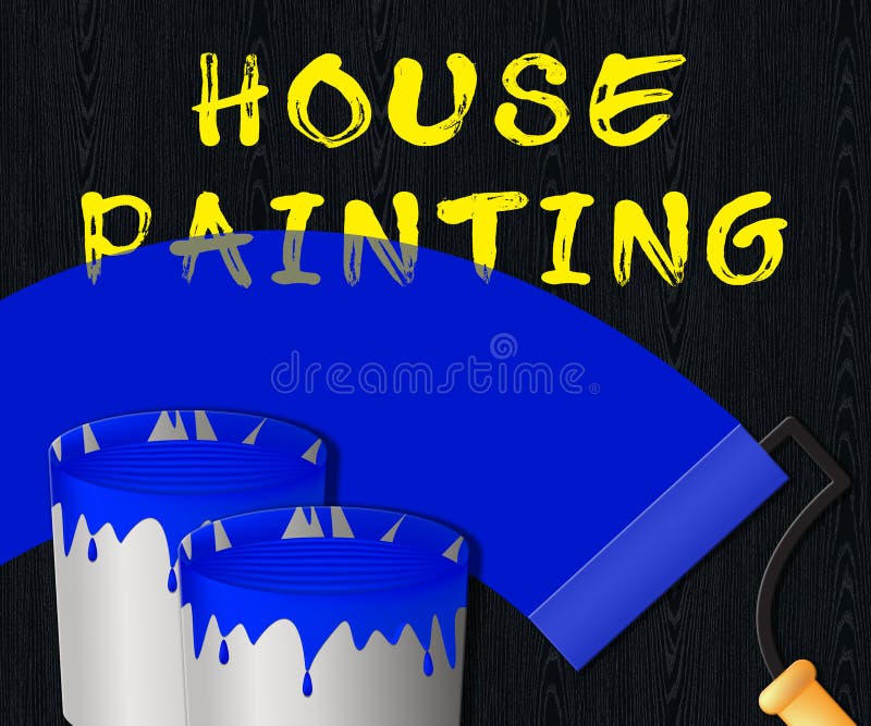 Home Painter Shows House Painting 3d Illustration Stock Illustration