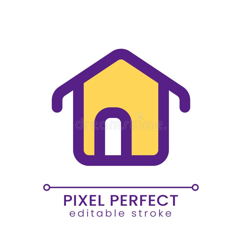 House pixel perfect RGB color ui icon stock illustration