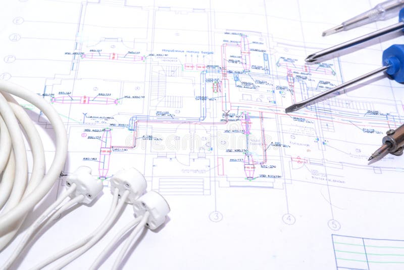 House Plan.electrical Connection. Stock Image - Image of innovation