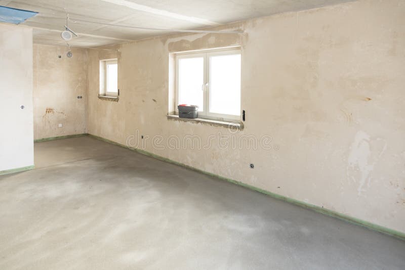 House with Plaster Wall and Estrich at the Floor in RaW CONDITION Stock