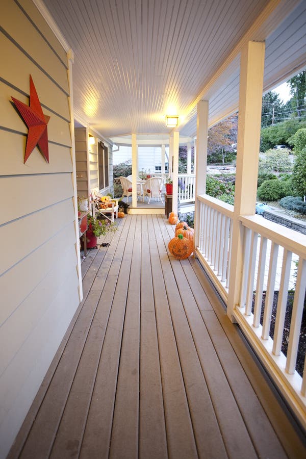House Porch in Fall stock photo. Image of pumpkin, fall 18974538