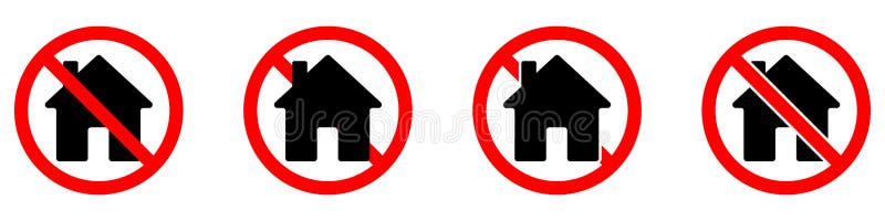 House is prohibited. Stop house icon. Vector illustration