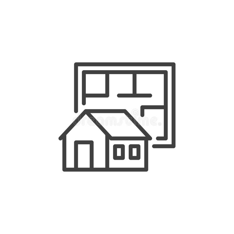 House project line icon stock illustration