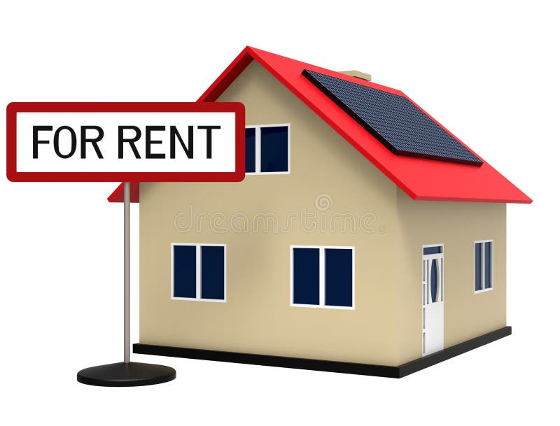 House for Rent, 3d Rendering Stock Illustration Illustration of save