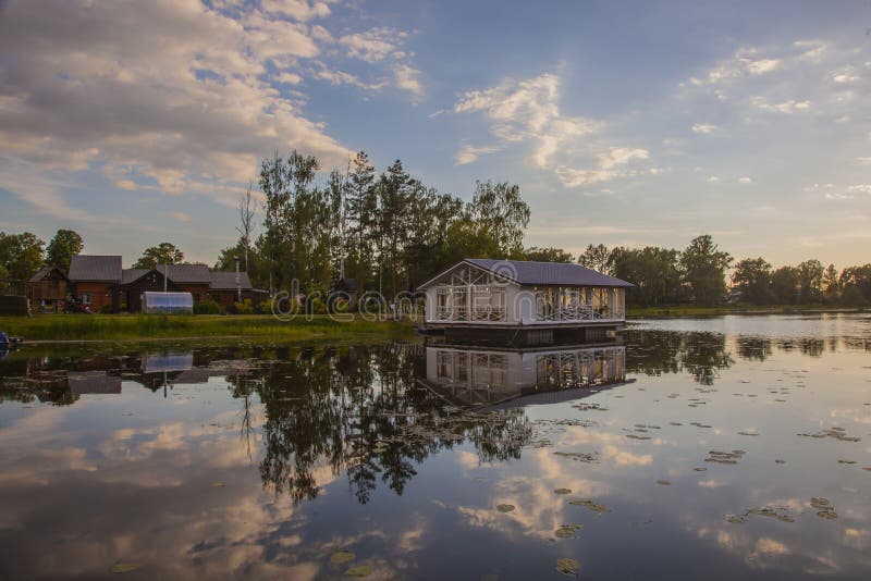 House on the river stock photo. Image of countryside 122087356