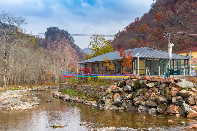 House at the river in the Laobiangou nature area of Benxi