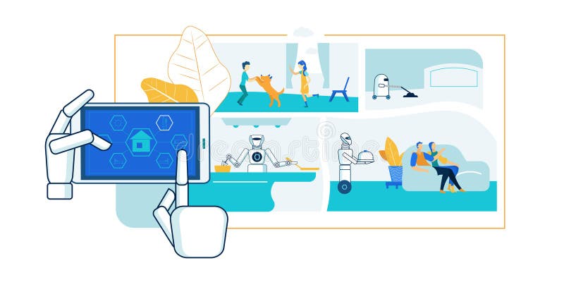 House Robot Automation. Artificial Intelligence stock illustration
