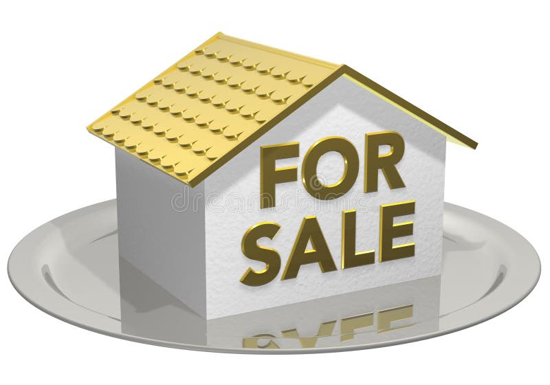 House for sale golden stock illustration. Illustration of patter 10918320