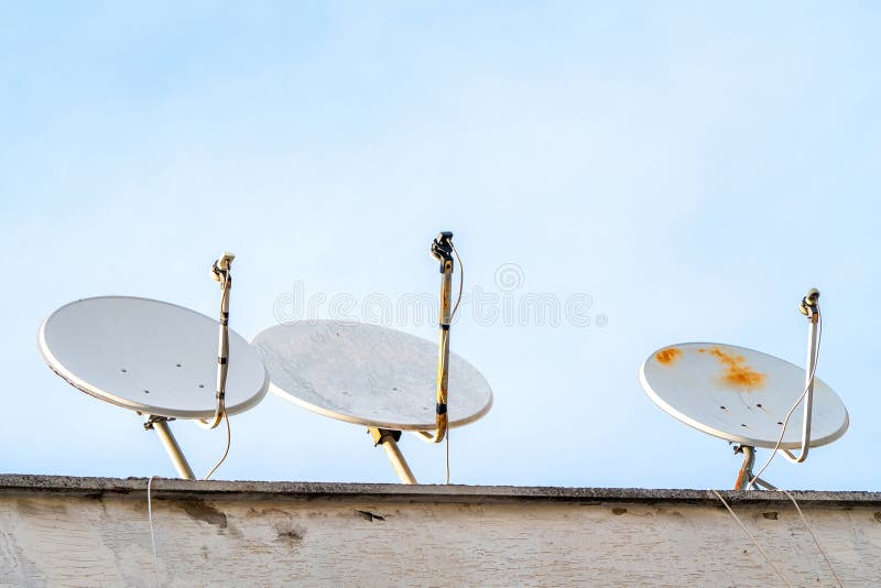 House Satellite Antenna Used for TV Broadcasts in Turkey Stock Image