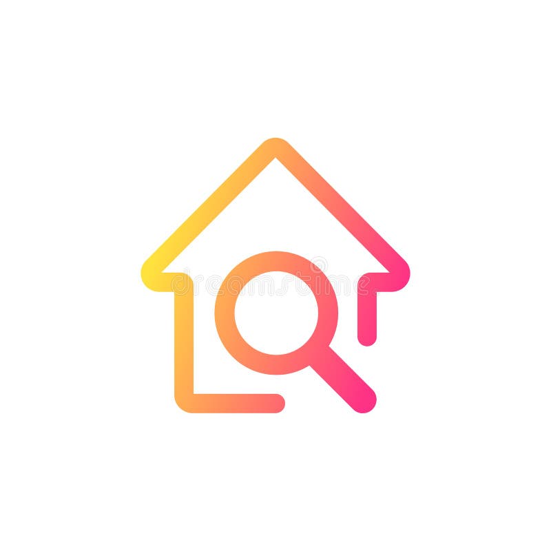 House Search Vector Minimal Logo Stock Vector Illustration of