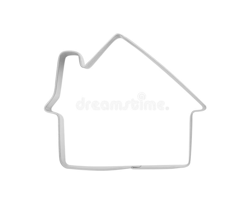 House Shaped Cookie Cutter on White Background, Top View Stock Image