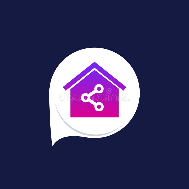 House Share Icon, Vector Logo Stock Vector Illustration of apartment