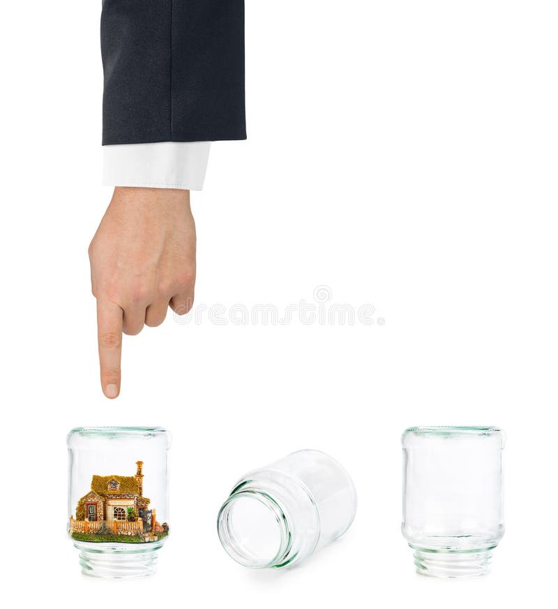 House and Shell Game with Glass Jars Stock Image Image of house, exterior 66855969