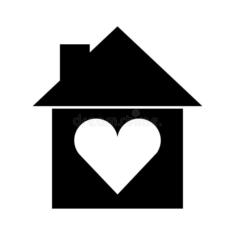 Download House Silhouette With Heart Stock Vector - Illustration of ...