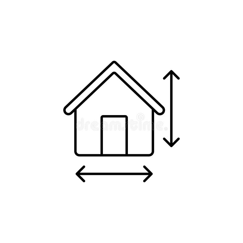 house, size, arrows icon. Simple thin line, outline vector of Real Estate icons for UI and UX, website or mobile application stock illustration house, size, arrows icon. Simple thin line, outline vector of Real Estate icons for UI and UX, website or mobile application stock illustration