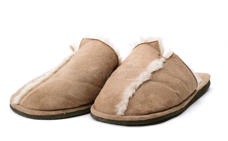 House slippers isolated on white background royalty free stock photo
