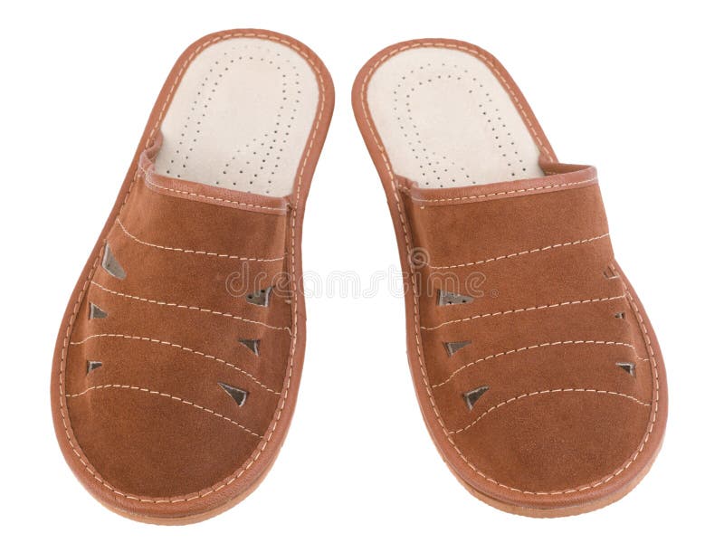 House slippers isolated on white background stock image