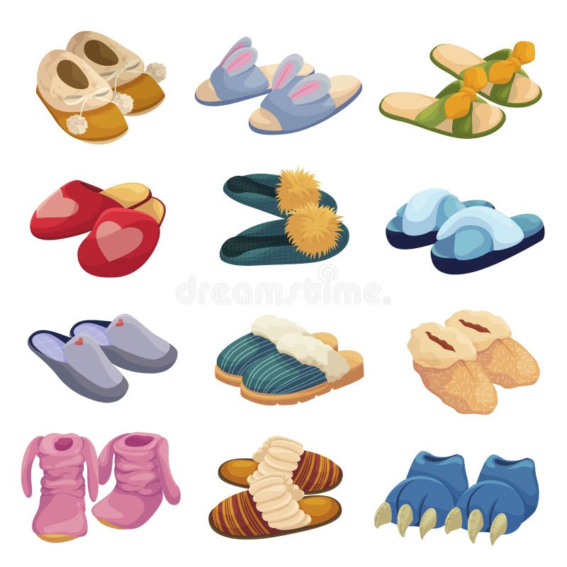 fur kid slippers cartoon vector illustration 22610451 Vector Art at Vecteezy