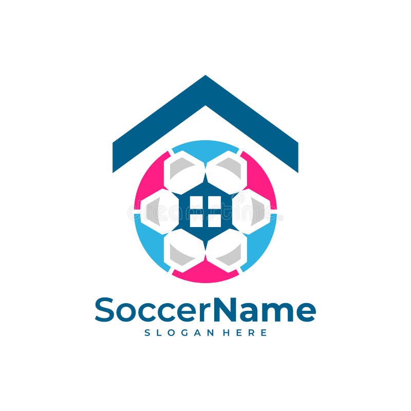 House Soccer Logo Design Vector Illustration, Creative Football Logo