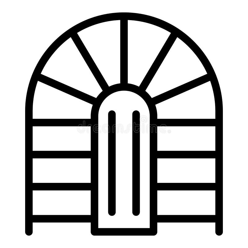 House staircase icon, outline style stock illustration
