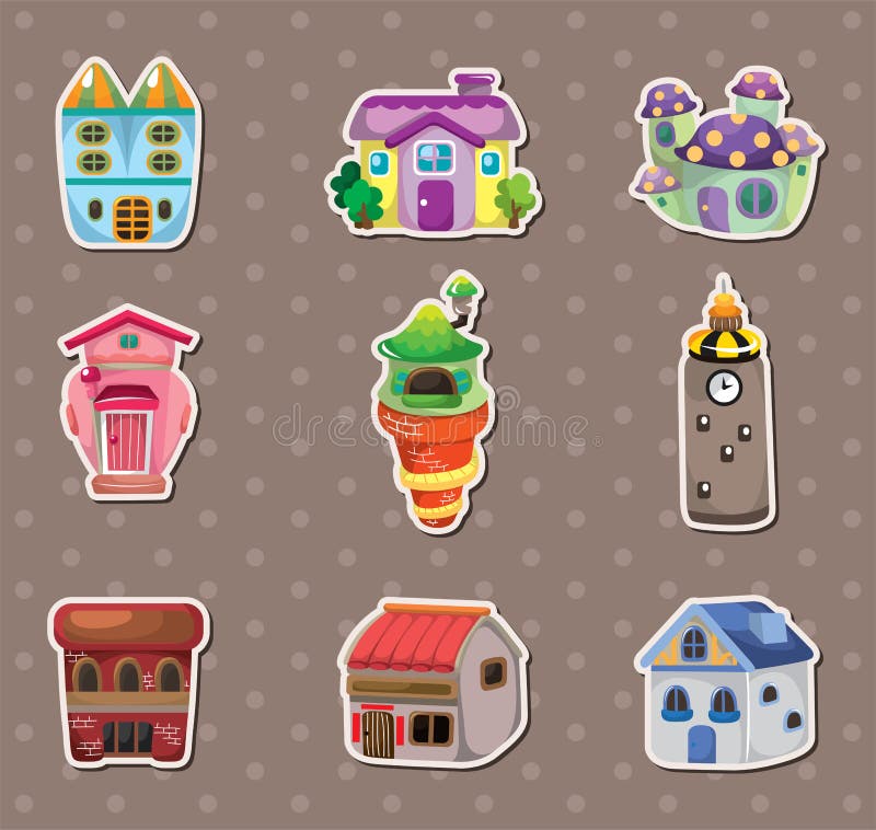 House stickers stock vector. Illustration of design, draw 25807081
