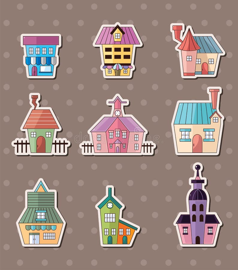 Cute house draw stock vector. Illustration of items, draw 16794035