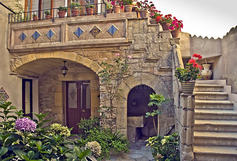 House in Taormina, Sicily stock image. Image of stairs 46508691