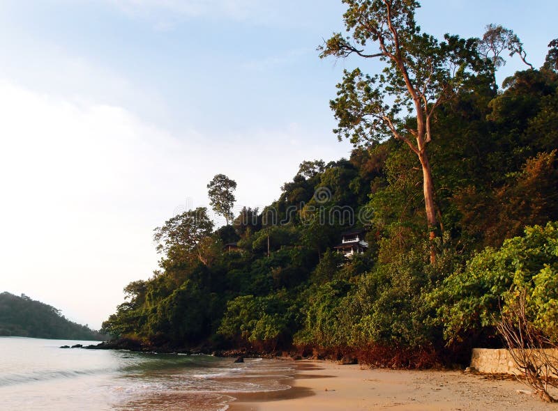 House on tropical cliff stock photo House on tropical cliff stock photo