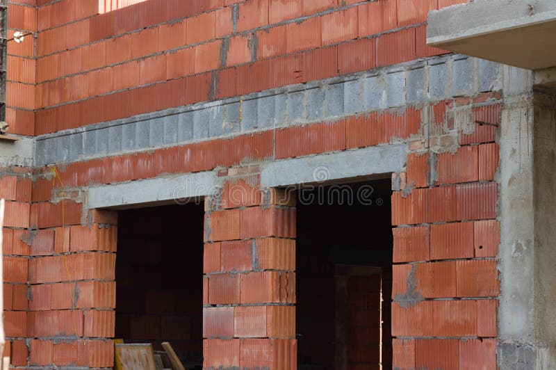 Red Bricks or Hollow Clay Blocks with Thermal Insulation Inside. Stock Image Image of bricks